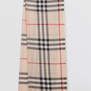 Burberry Giant Check Print Wool & Silk Scarf